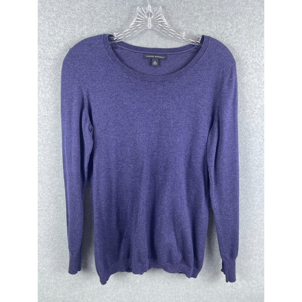 Banana Republic Sweater Women's M Purple Crew Neck Long Sleeve Pullover Preppy